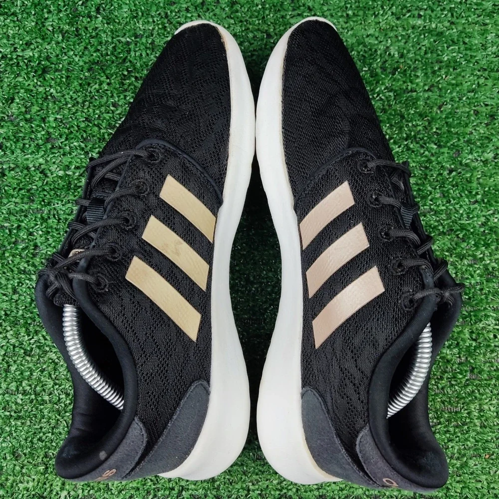 Adidas Sneakers Womens 6.5 Black Rose Gold Cloudfoam Pure Running Shoes AC8247